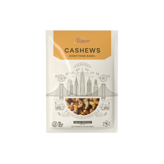 Sivaro Everything Bagel Cashews 3.5 oz - Case of 12
