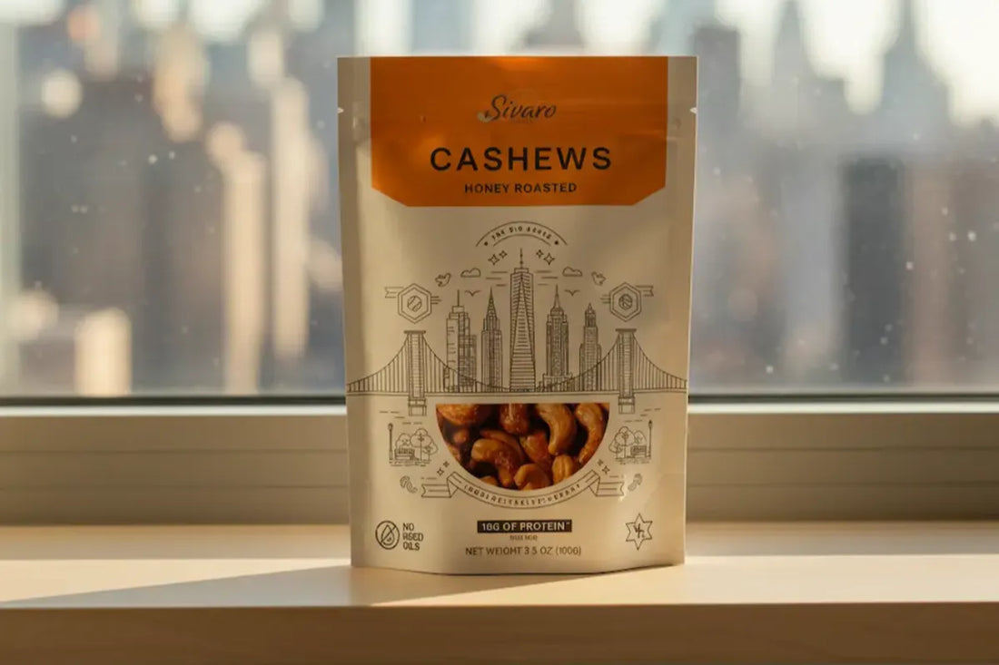 Seed-oil free roasted nuts glazed with New York State maple syrup healthy snack