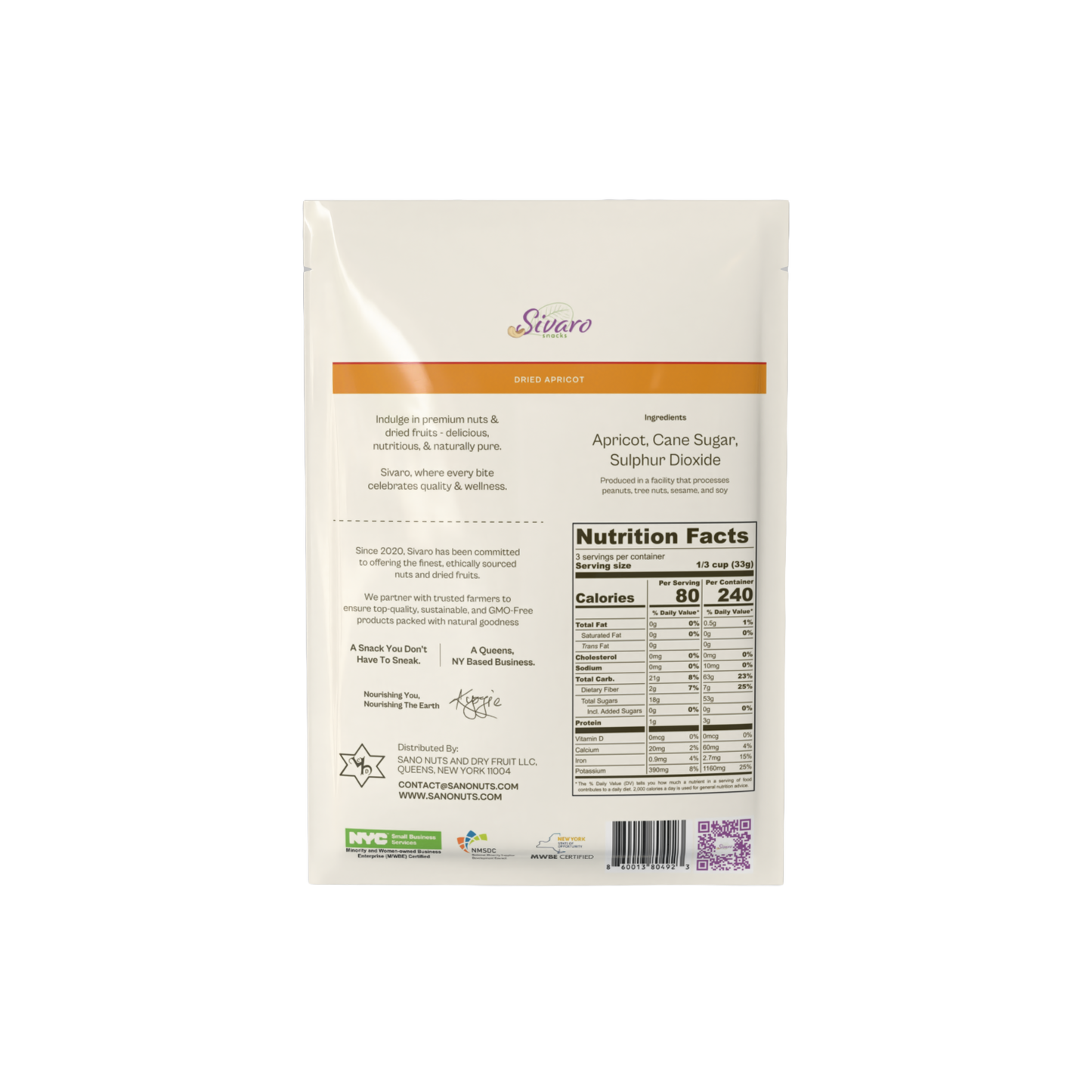 Sivaro Dried Apricot 3.5 oz - Case of 12