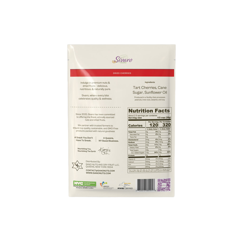 Sivaro Dried Cherries 3.5 oz- Case of 12