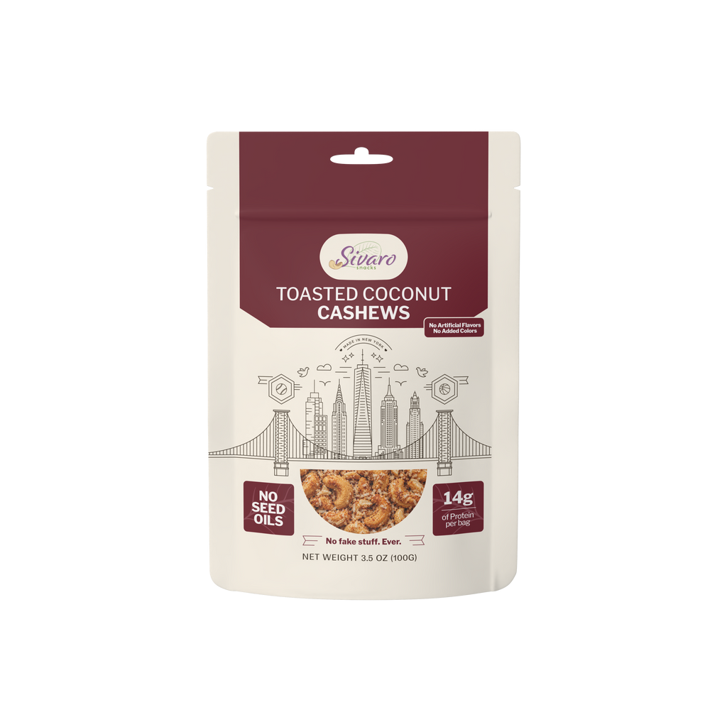 Sivaro Golden Toasted Coconut Cashews 3.5 oz