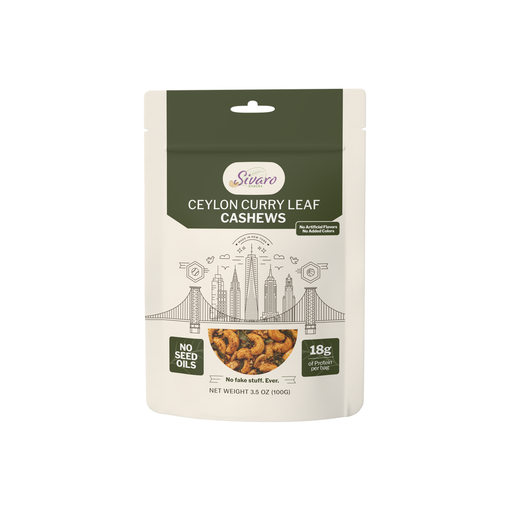 Sivaro Ceylon Curry Leaf Cashews 3.5 oz