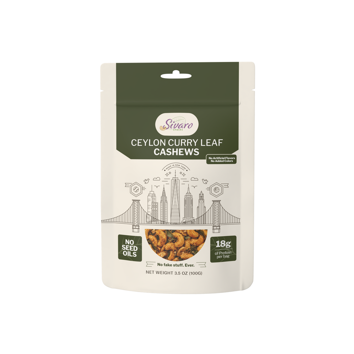 Sivaro Ceylon Curry Leaf Cashews 3.5 oz