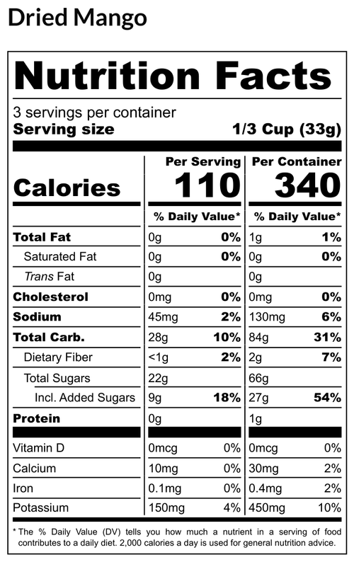 Dried Mango Sulphur-Free, 3.5 oz (Temporary Craft Bag)