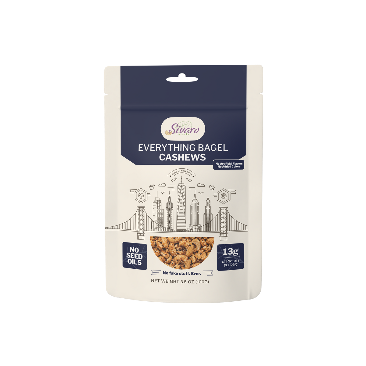 Sivaro Everything Bagel Cashews 3.5 oz