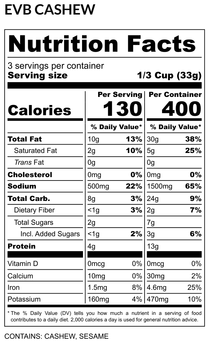 Everything Bagel Cashews -  Seed-Oil-Free, 3.5 oz (Temporary Craft Bag)