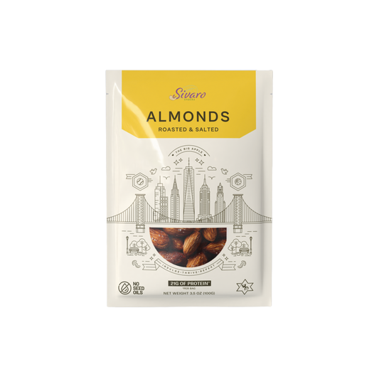 Sivaro Roasted Salted Almonds 3.5 oz - Case of 12