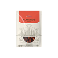 Packaging of Smokey Almonds with a city skyline design on a white background