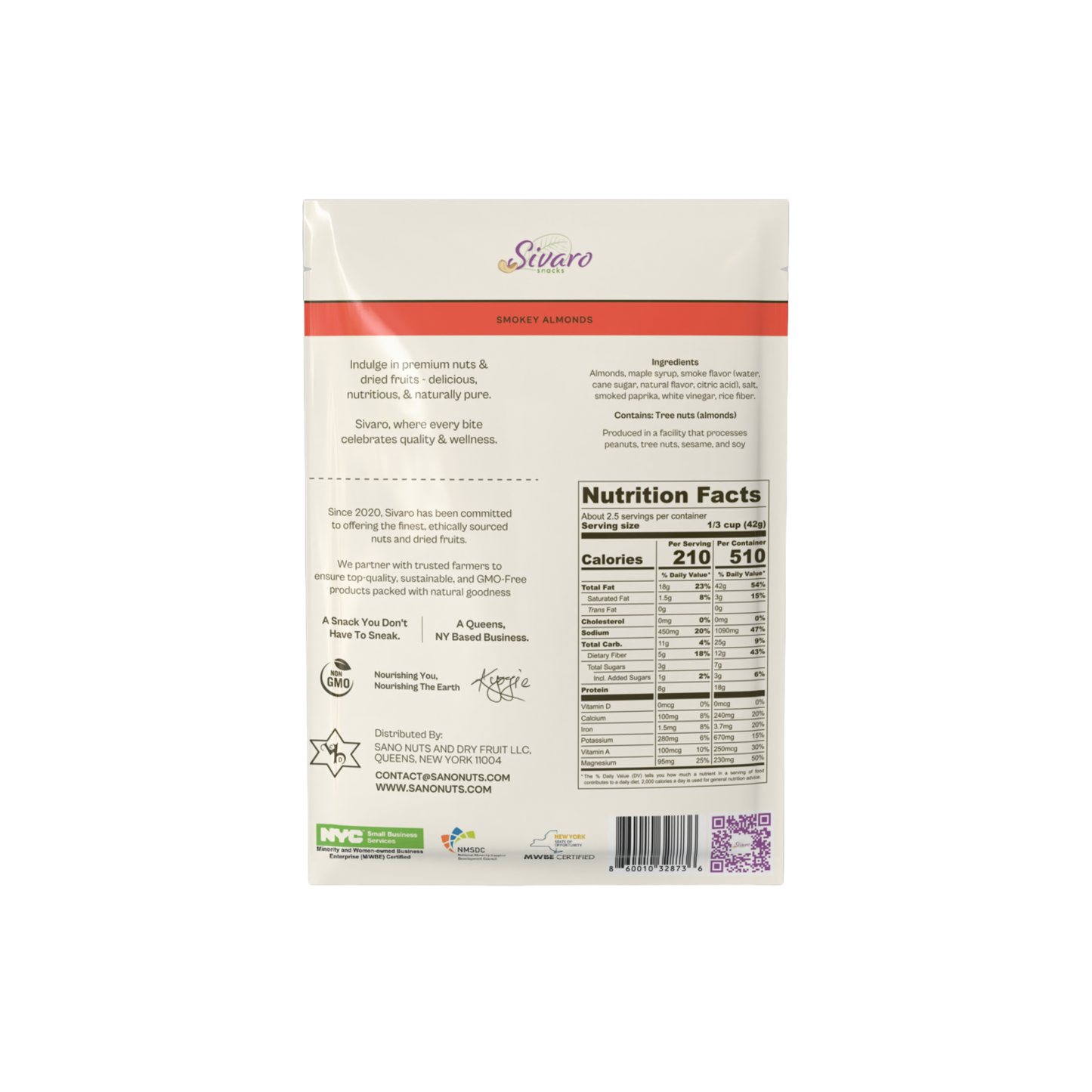 Sivaro Smokey Almonds 3.5 oz - Case of 12