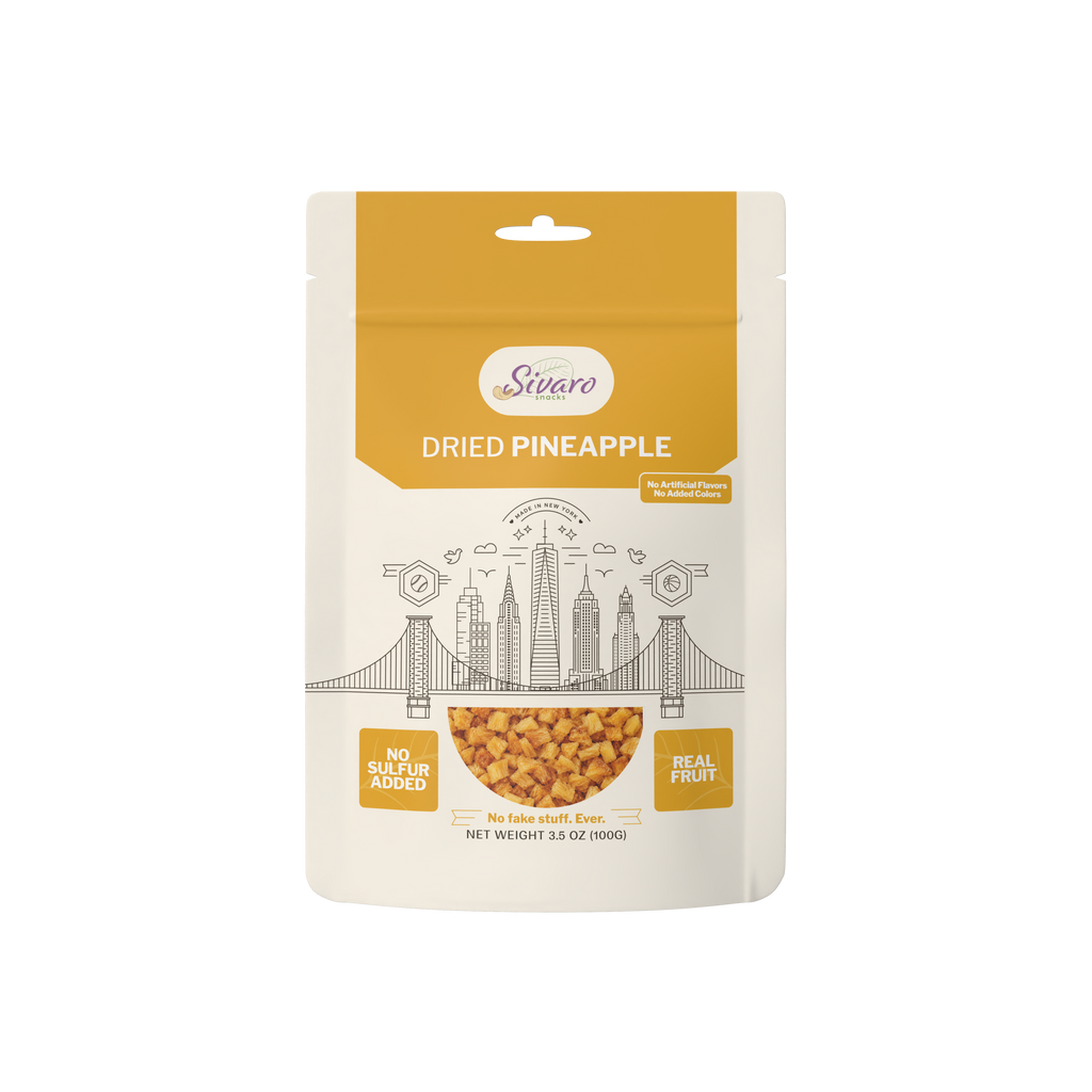 Sivaro Unsulfured Dried Pineapple 3.5 oz bag
