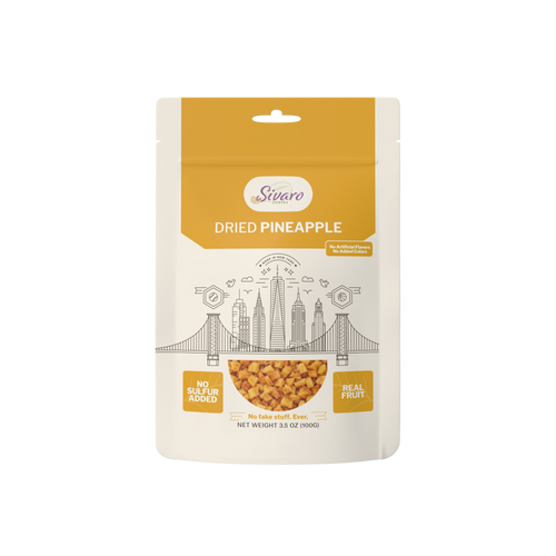 Sivaro Unsulfured Dried Pineapple 3.5 oz bag