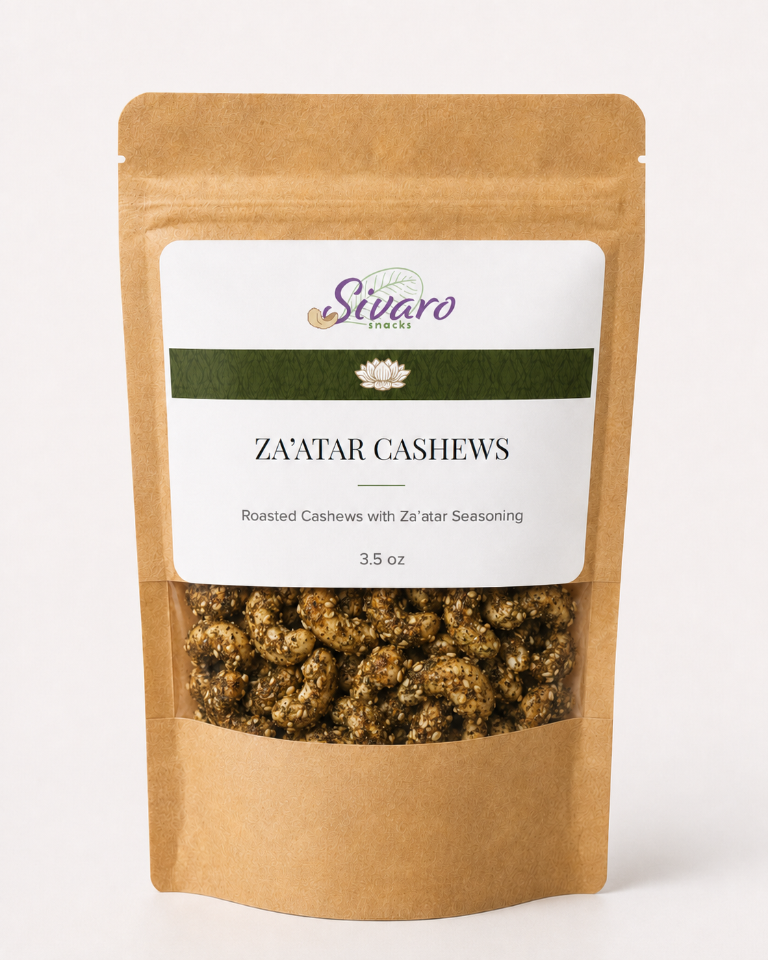 Za'atar Cashews - Seed-Oil-Free, 3.5 oz (Temporary Craft Bag)